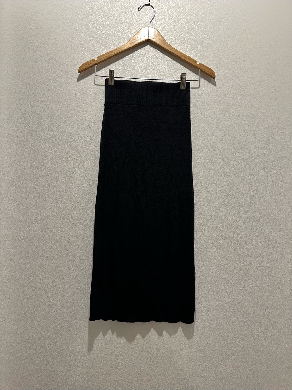 Free People - Ladies' Black Midi Knit Skirt